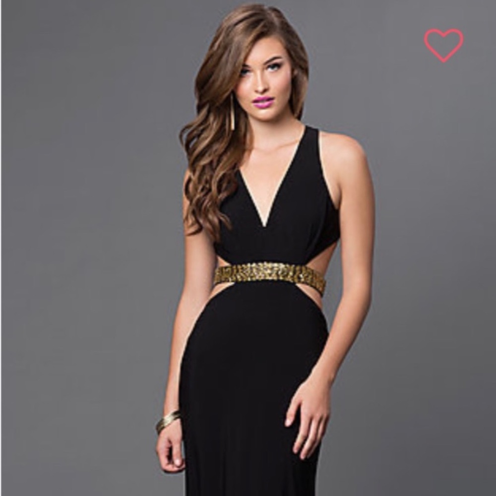 NWT floor length black gown